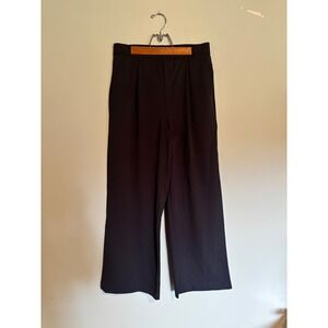 Halara Black Wide Leg Pleated Pants High Waist Petite M NWT